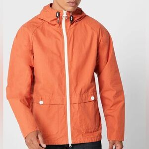 Barbour Bennet Terracotta Orange Casual Zip Up Hooded Travel Jacket Mens Size XL